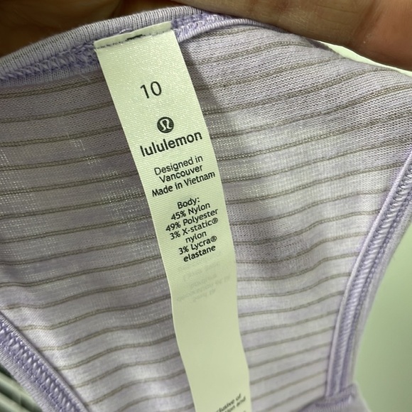 Lululemon Essential Tank Heathered Sheer Striped Violet - Picture 9 of 11